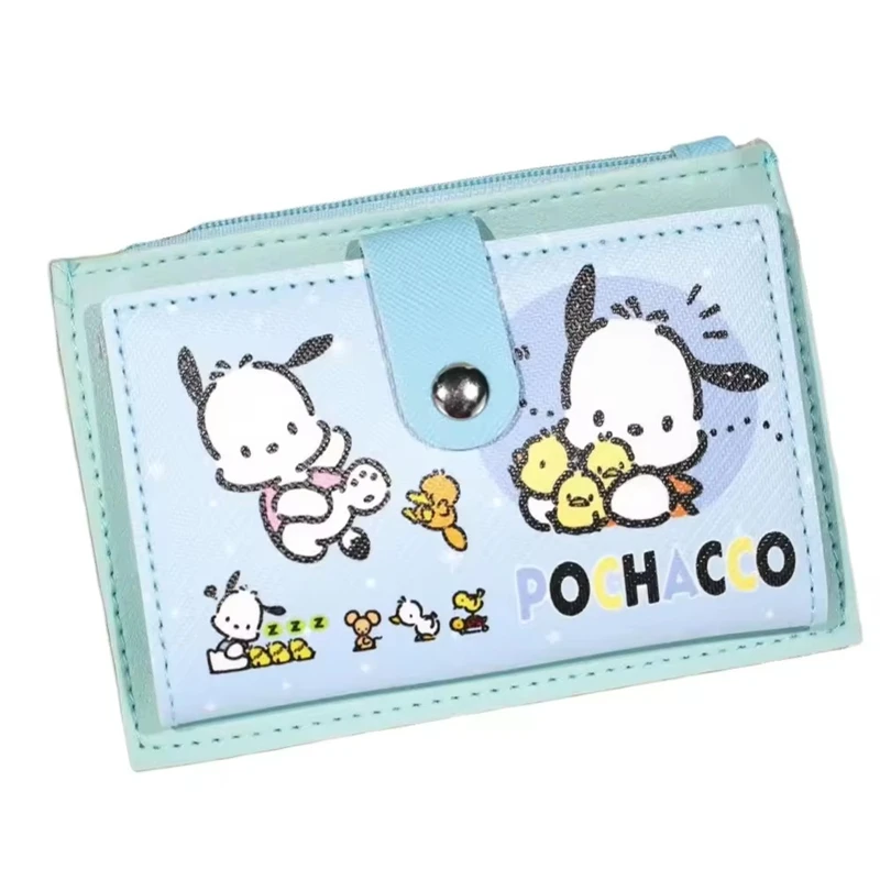 Cartoon Melody Pu Leather Coin Purse Cinnamoroll Portable Card Bag Zero Wallet Kuromi Foldable Coin Wallet