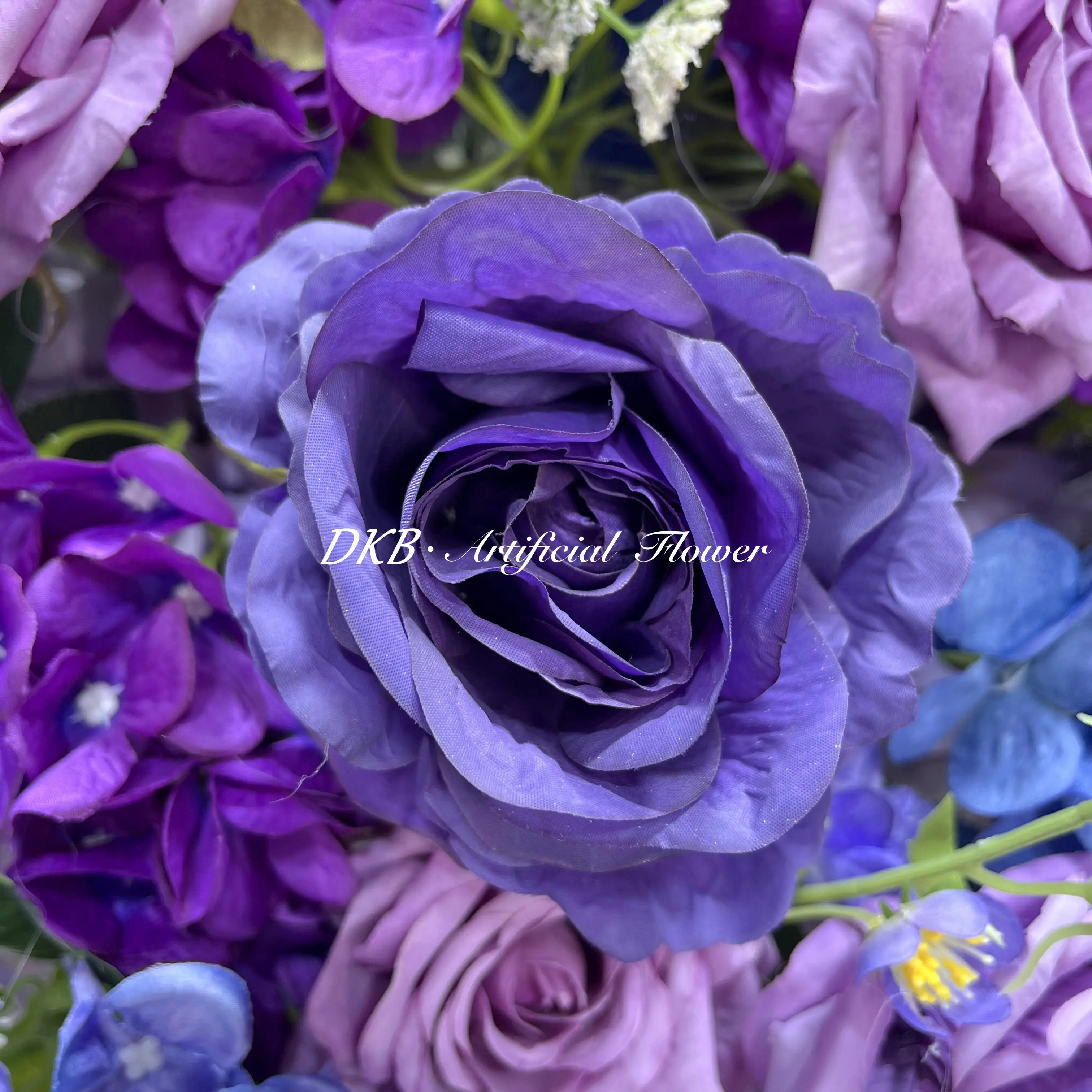 DKB high quality silk flower ball large silk purple rose hydrangea flower ball wedding centerpieces
