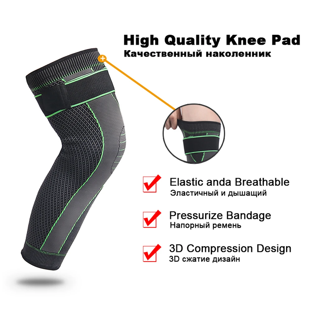 1Pcs Full Leg Compression Sleeves for Women Men Long Knee Braces Support Protector for Arthritis Joint Pain Relief Meniscus Tear
