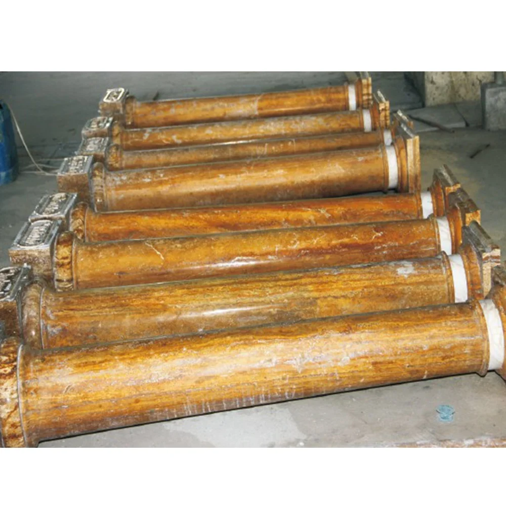 Customized Stone Travertine Roman Column Church Project Marble Pillars Design Roman Marble Arts Carving Pillar Column