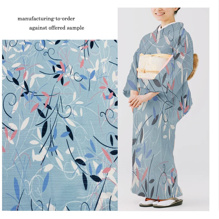 Japanese kimono chiffon digital printed soft chiffon fabric