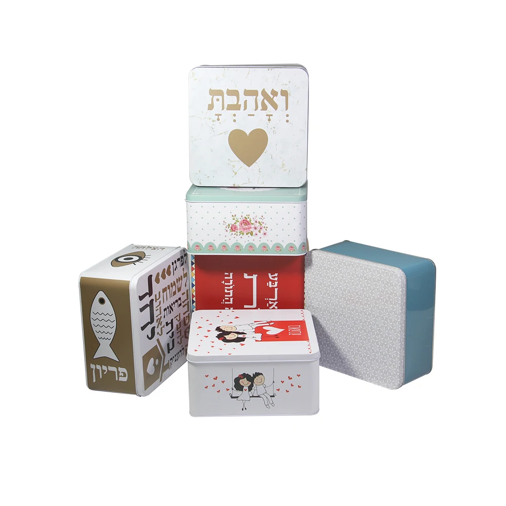 High Quality Metal Cookie Packaging Tin Box Can for Food Packing Chocolate Tin Box Food Grade Cookie Tin Box