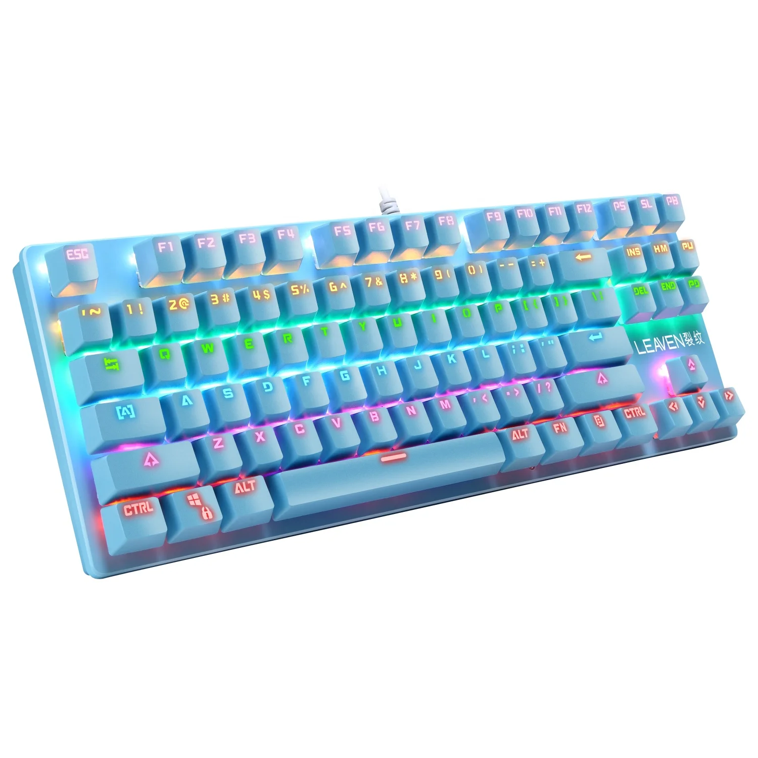  Usb Проводная игровая механическая клавиатура со светящимся RGB 87
