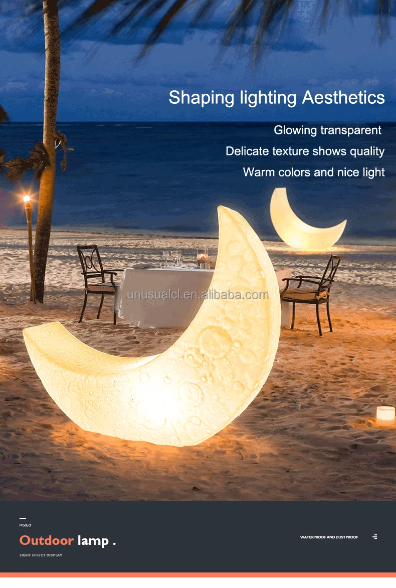 Design Waterproof 3d Moon and Stars Ramadan Led Motif Decorations Lights High Quality New Christmas Yellow Halloween Wedding Day