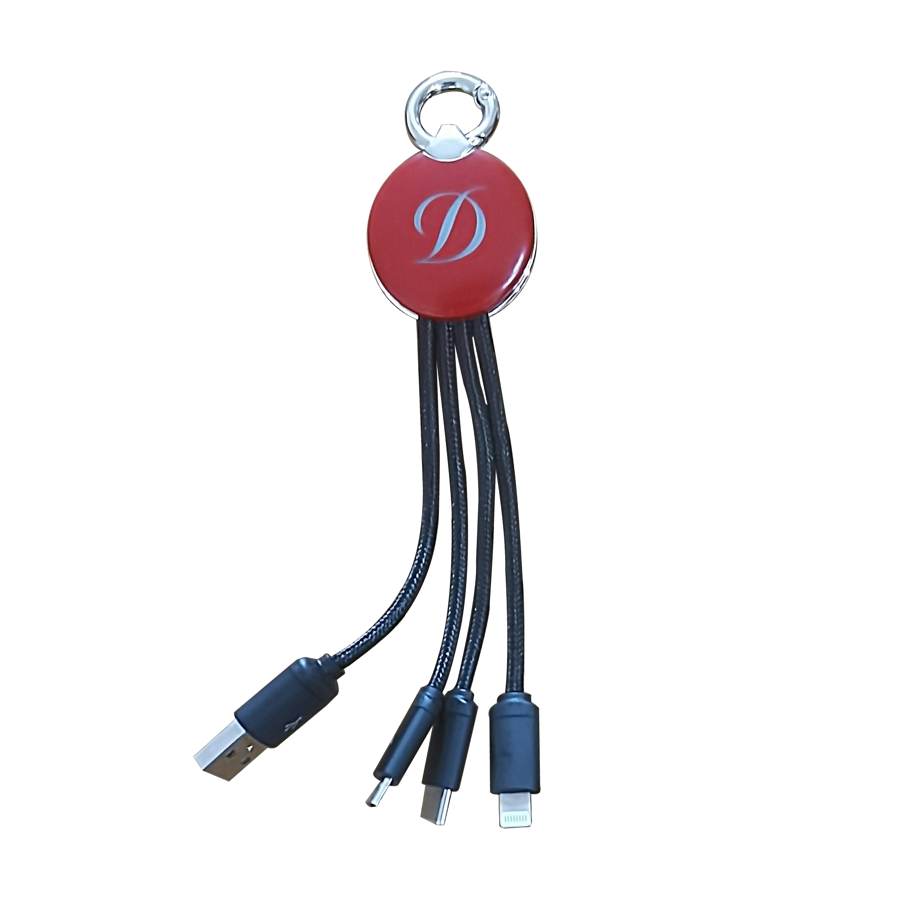 Подарочные наборы 3 в 1 брелок USB-кабель для зарядки с USB C Micro и iPhone широко используемые
