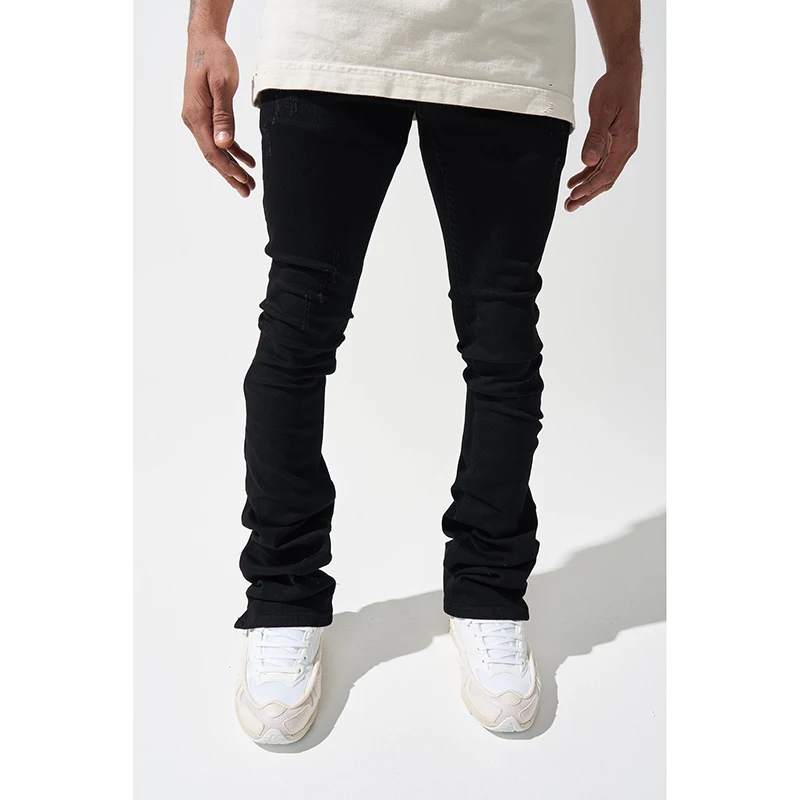 Street Dance Wide Legs Baggy Jeans Men Fashion Embroidery Black Loose Board Denim Pants Male Rap Hip Hop Jeans