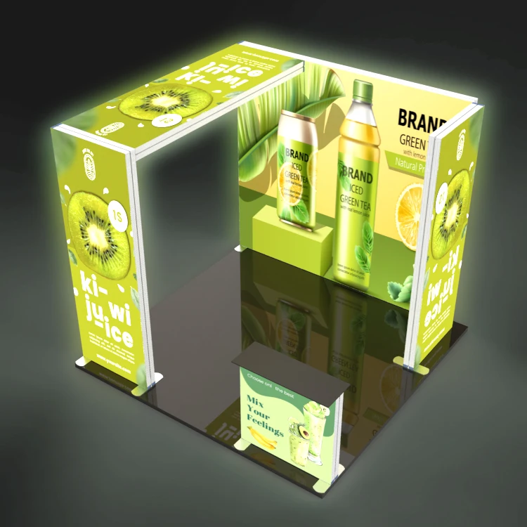 Lingtong Popular Quick Assembly Tension Fabric Backdrop Pop Up Stand LED Light Box for Advertising Exhibition Booth