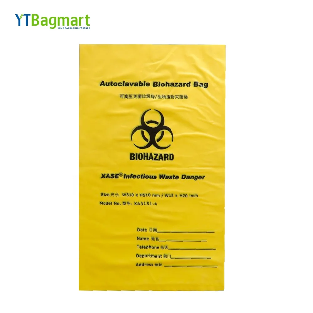 
YTBagmart Clinical Waste Bags Lab Biohazard Bags Medical Incinerator Autoclave Biohazard Bags 