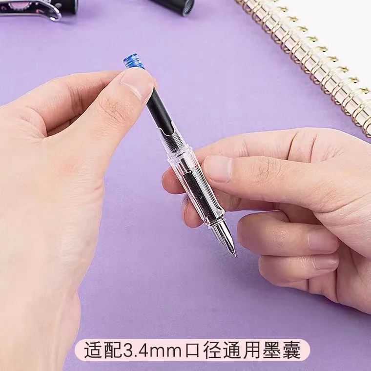 Cartoon creative fountain pen Zhengzi practice pen EF tip can change ink sac can wipe fountain pen