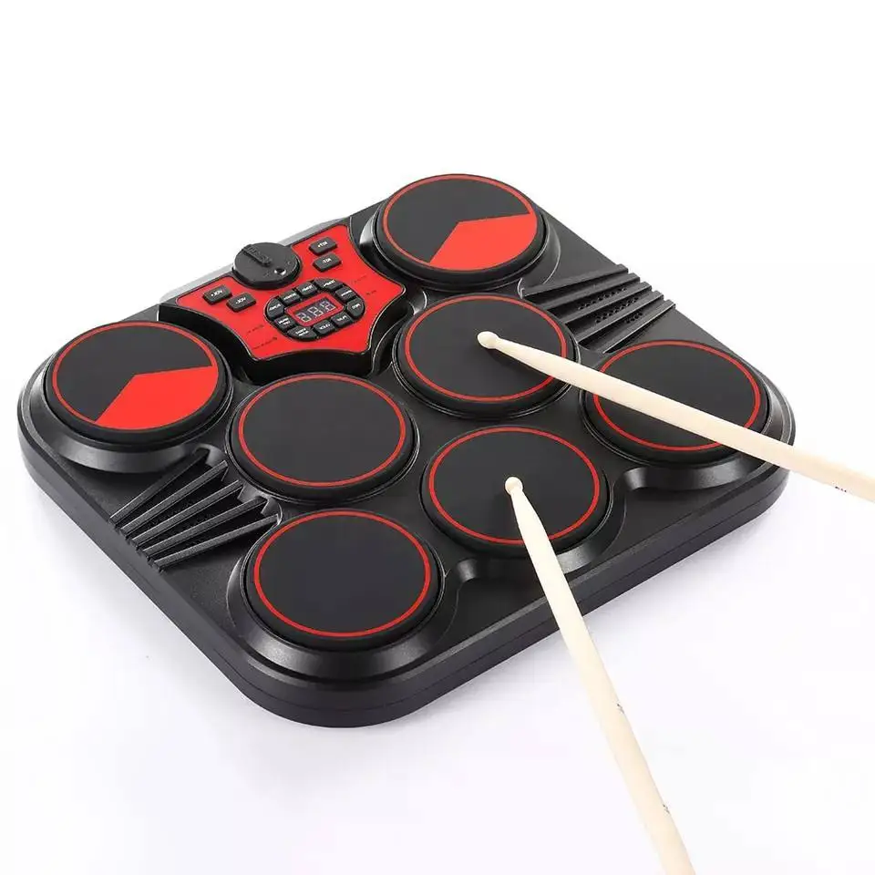 YIZHI Tabletop Electric Drum Kit Built-in Speakers Portable Drum Pad Set with Digital Panel Ideal Gift for Teens Adult Beginners