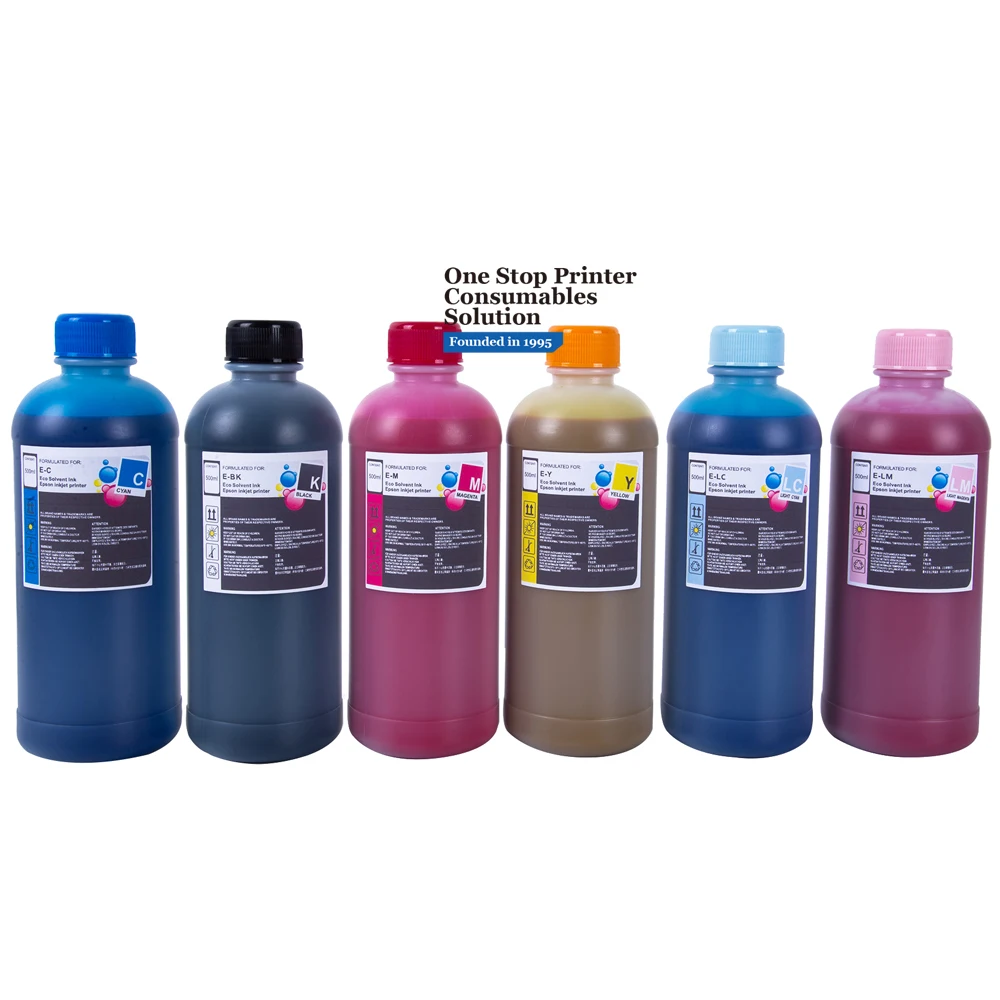 500ML 500 ML Bottle Compatible Universal Eco Solvent Eco-solvent Ink For Inkjet Epson xp600 dx4 dx5 dx7 i3200 Printer Print Head