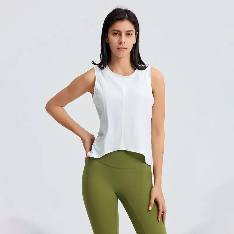 
Кроп-топ женский летний сетчатый, Свободный дышащий Топ для занятий йогой, с перекрестной спинкой, без рукавов 