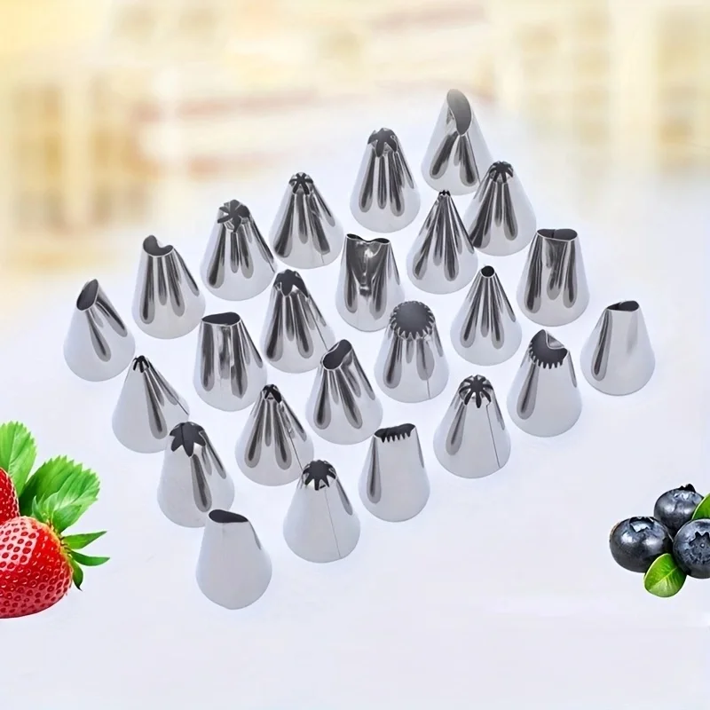 Wanlihao 24pcs set stainless steel cake nozzles icing piping tips baking cake tools