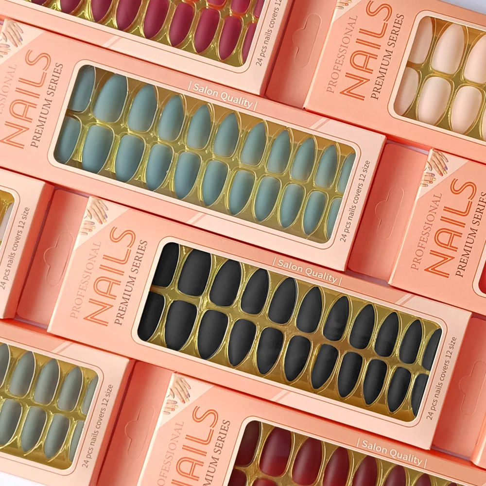 Индивидуальная торговая марка BIN 2022 искусственные ногти на заказ накладные роскошный миндальный пресс для ногтей