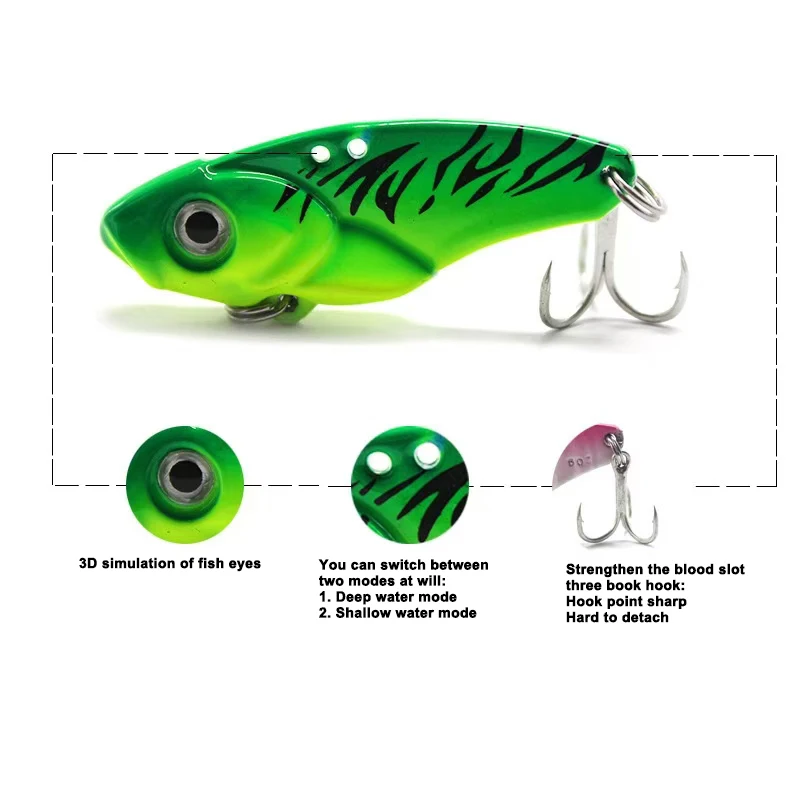 Metal Fishing VIB Lures Vibration Bait Spinner Spoon Fishing Lures Jigs Trout Fishing Baits Shore cast Pesca