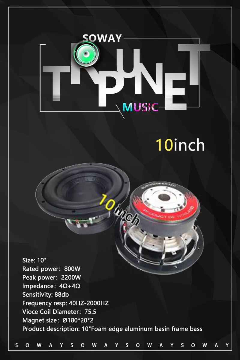 Soway OP-S SW-12180 2022 new arrival audio subwoofer speakers 12 inch OPG  Max power 2600W / RMS 1300W Impedance 4+4om hoperlor