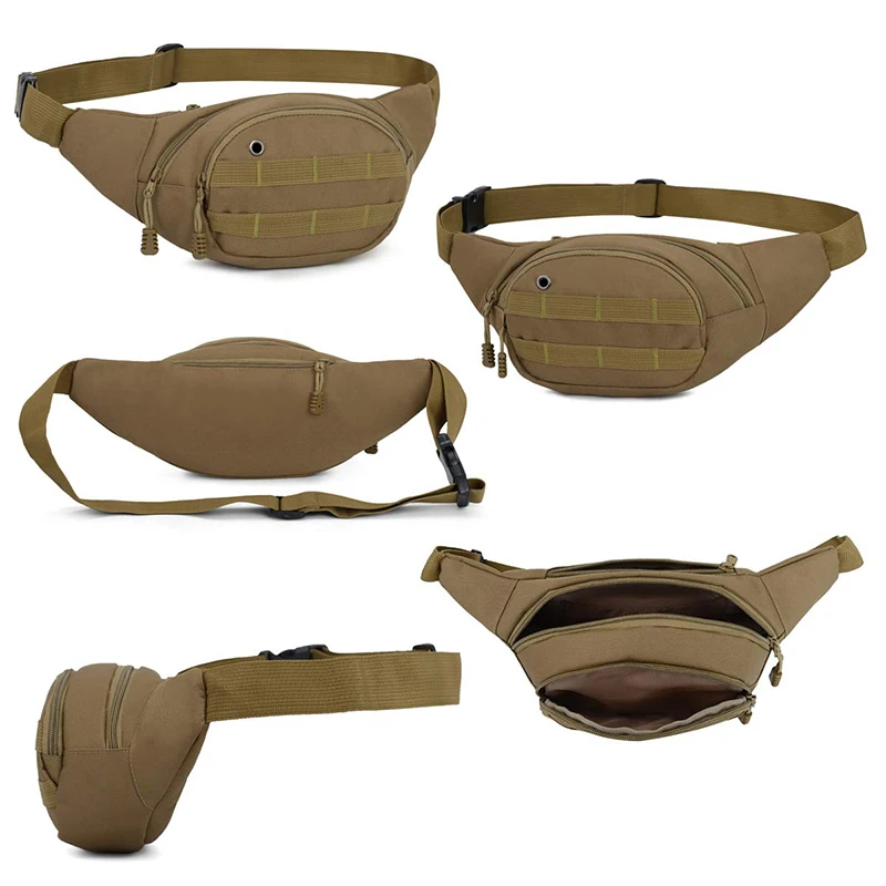 Tactical Waist Bag 900D Nylon Oxford Water-Resistant Outdoor EDC Fanny Pack Utility Waist Pouch Outdoor Bumbag