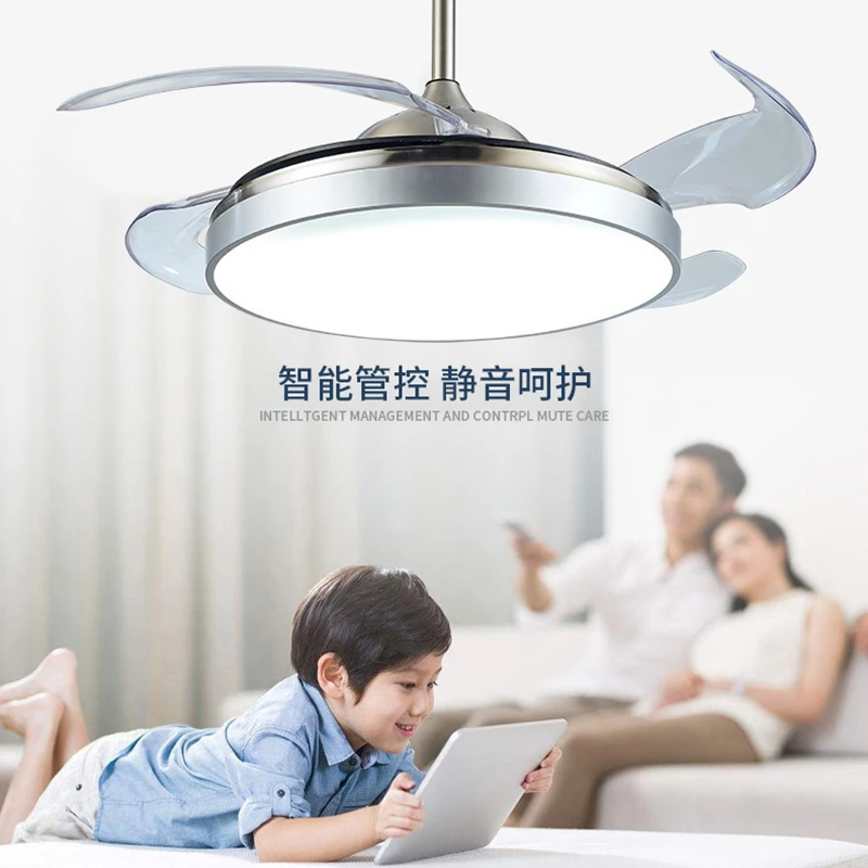HOOYI Ultra-thin Invisible Fan Lamp With Remote Control Led Invisible Fan Chandelier