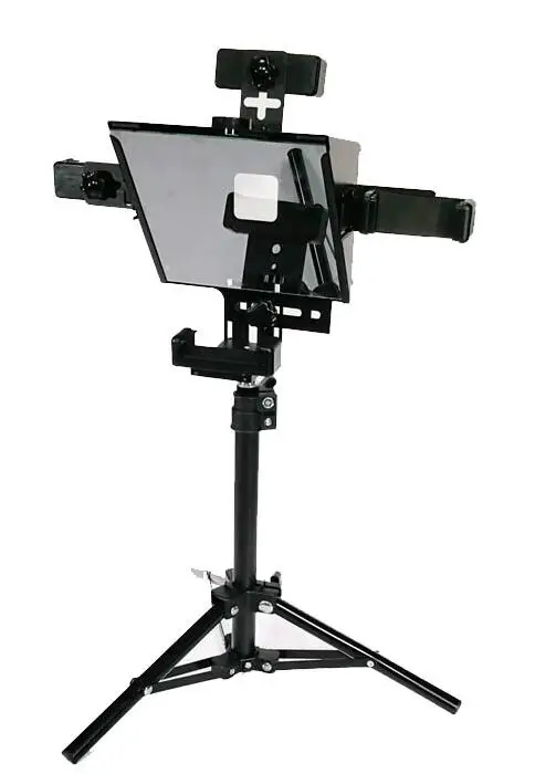 
NEW DESIGN smartphone portable teleprompter for phone and DSLR camera dual shooting with remoter in live stream studio 