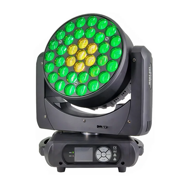 Winlite 37pcs 15w zoom wash / 37x15W RGBW 4in1 wash led moving head light with led pixel control