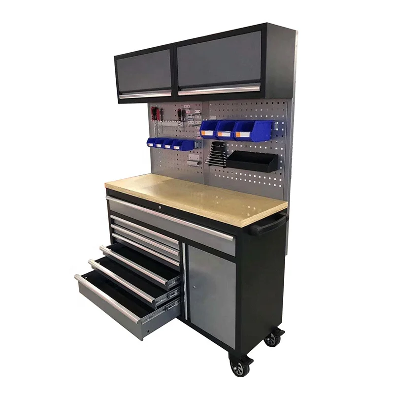 Workshop Garage JZD Tool Cabinet Steel Workbench Rolling Drawer Tool Cart with Casters