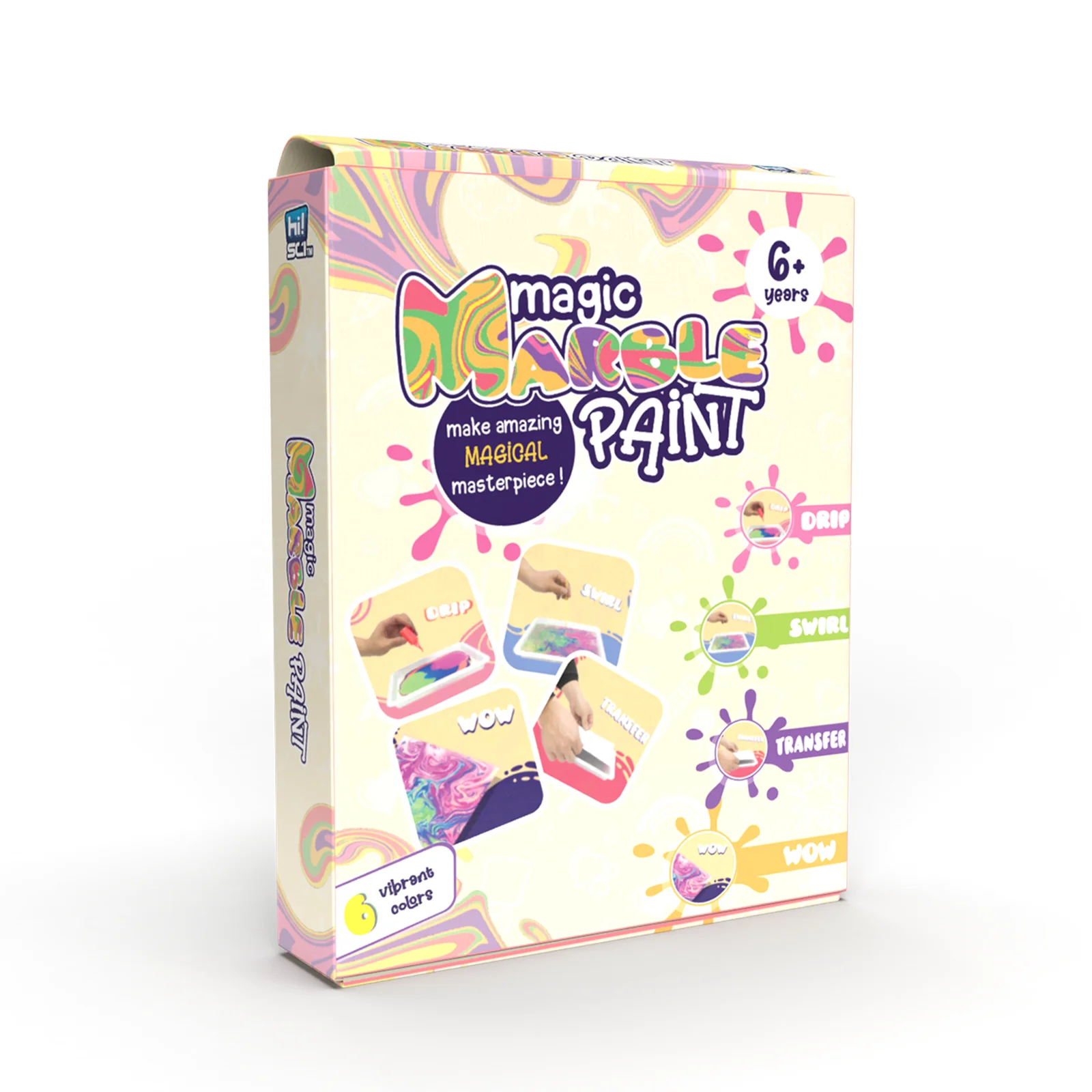 Original Factory to Customize Non-toxic DIY Water Marbling Paint Set Fit A4 or A5 Papers or Wooden Figure Surfaces