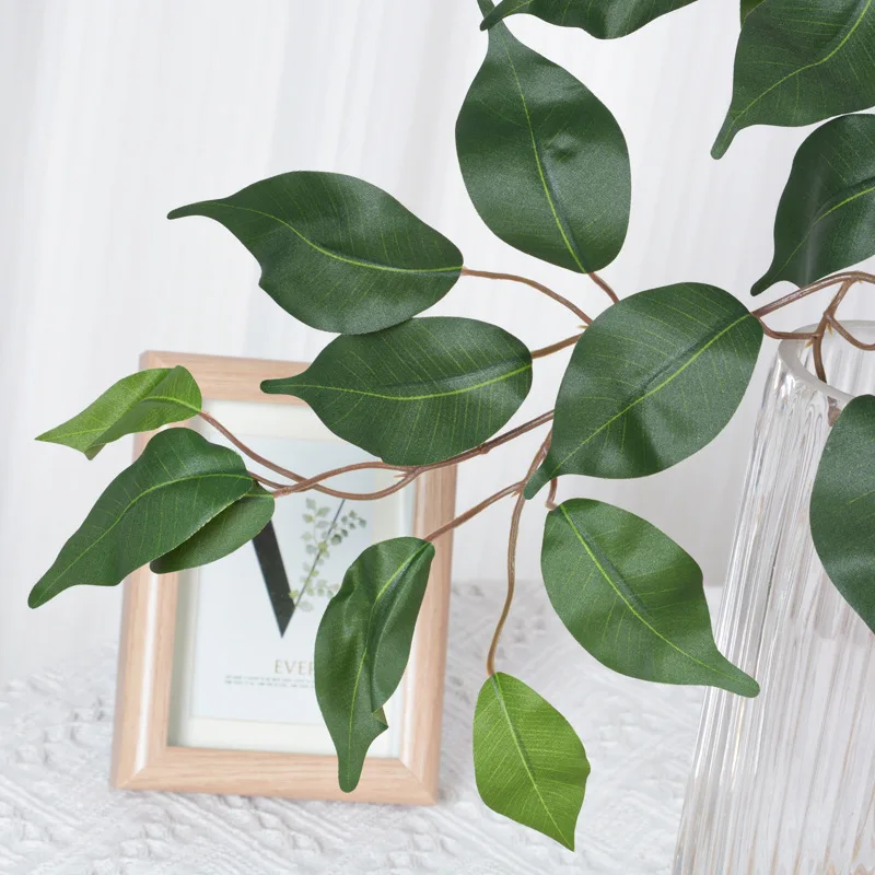 EG-S164 Faux Plastic Green Banyan Autumn Silk Flower Banyan Tree Artificial Banyan Plant Indoor Decoration Without Pot