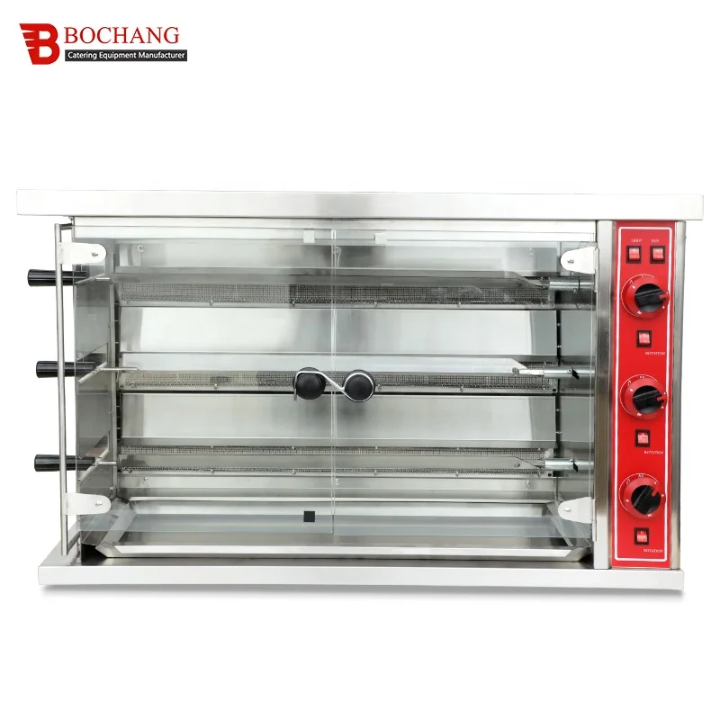Wholesale Price Manufacturer Stainless Steel 3-Layer Gas Chikened Rotisserie Grill Chicken Rotisserie Oven