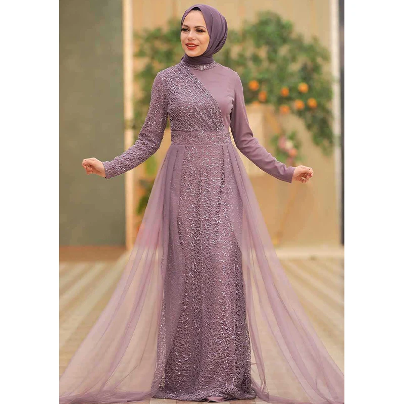 Abaya мусульманские платья Дубай Макси элегантные женские длинное платье мусульманская