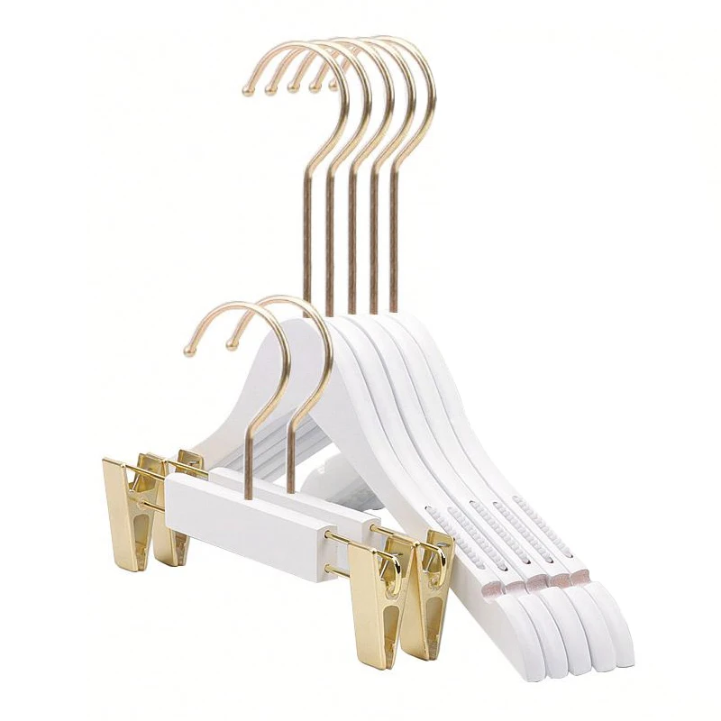 white wooden hanger logo baby gold high quality custom wooden clothes hanger