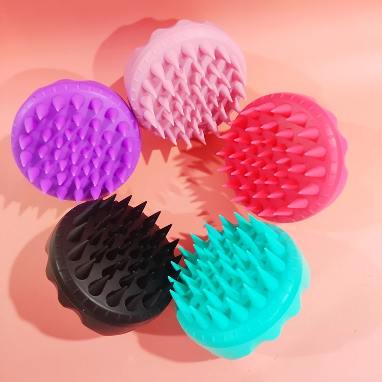 Handheld Shampoo Brush Dandruff Removal Exfoliator Wet Dry Hair Growth Silicone Head Scrubber for Washing Hair Scalp Massager