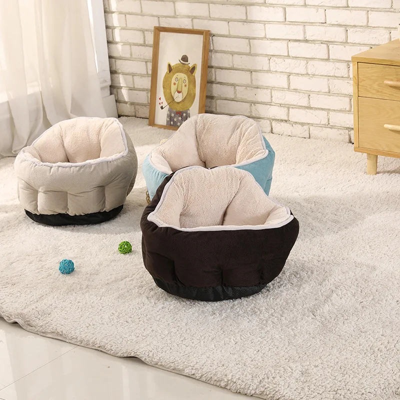 waterproof pet luxury design white plush pet domed beds couch with cover blanket