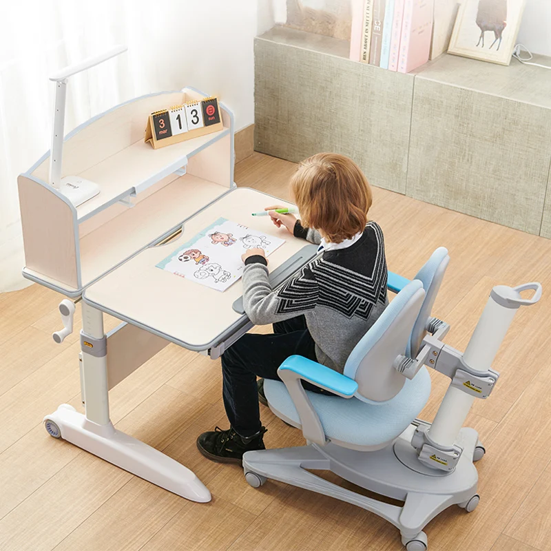 
Adjustable Homework Writing Study Table for Children Bedroom Furniture Set 