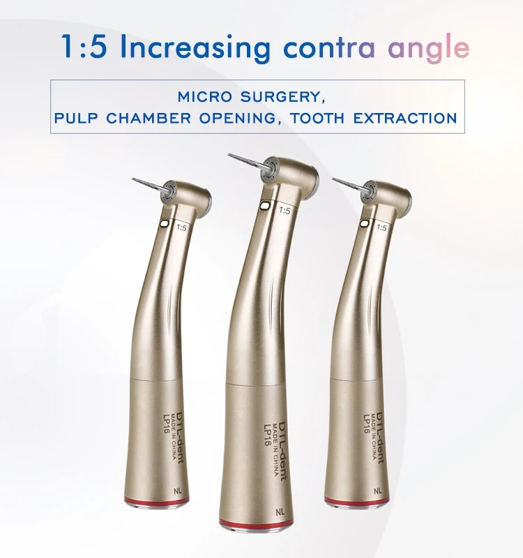 Best dental 1:5 contre angle handpiece red e type electric handpiece air turbine high speed handpiece use with electric motor