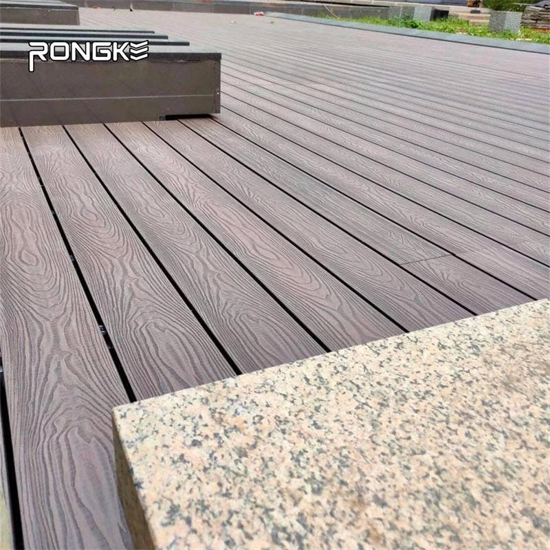 Rongke Easy To Assemble Wood Texture Waterproof WPC wood plastic composite terrace decking Outdoor  Boards