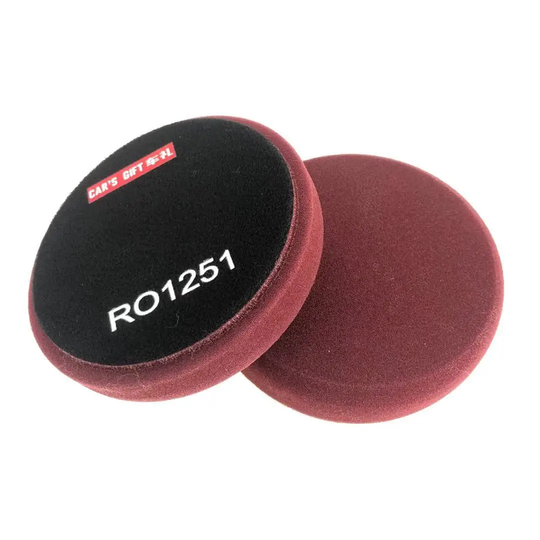 Red flat sponge polishing pad medium hardness foam buffing pad