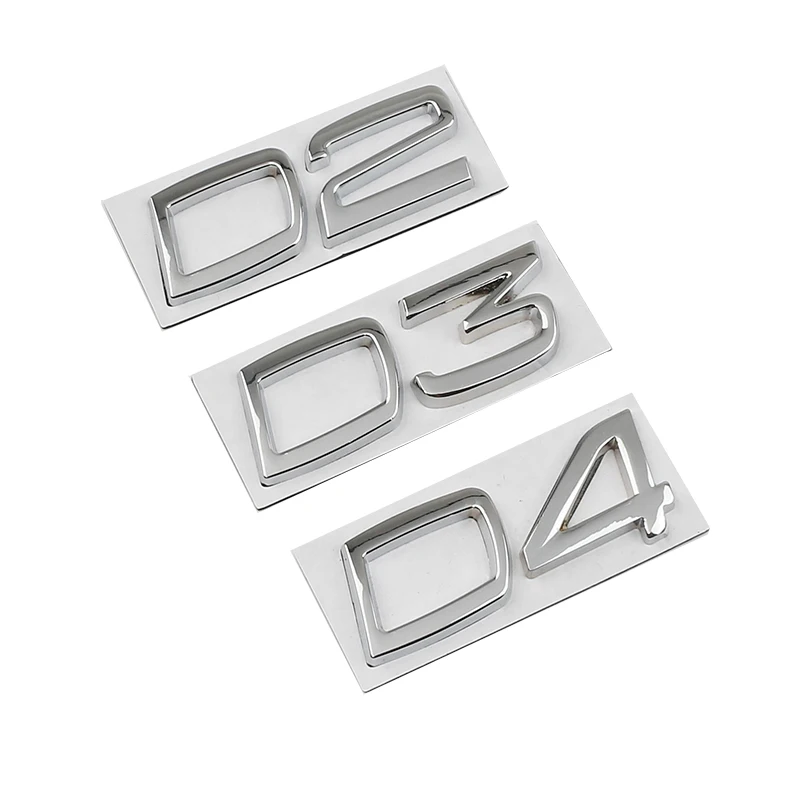 D2 D3 D4 D5 D6 D7 metal number word car stickers For Volvo D series refit accessories rear trunk modified decoration decal label