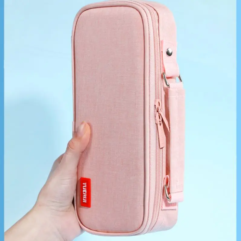 Factory Student canvas pencil case creative large-capacity handbag portable stationery box