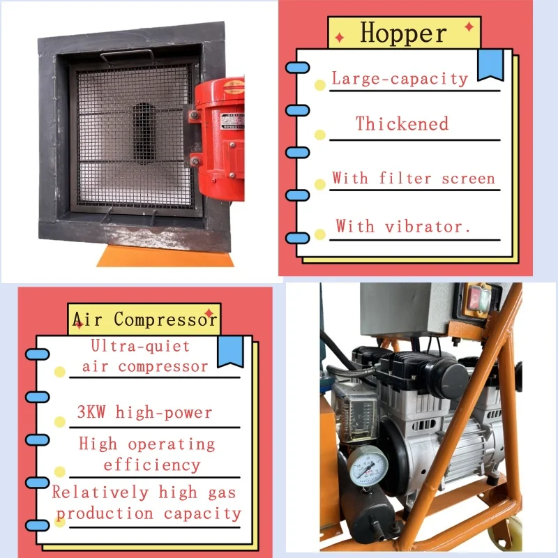 Cement mortar spraying machine high efficiency concrete spray machines 220v  and 380V for project construction wall