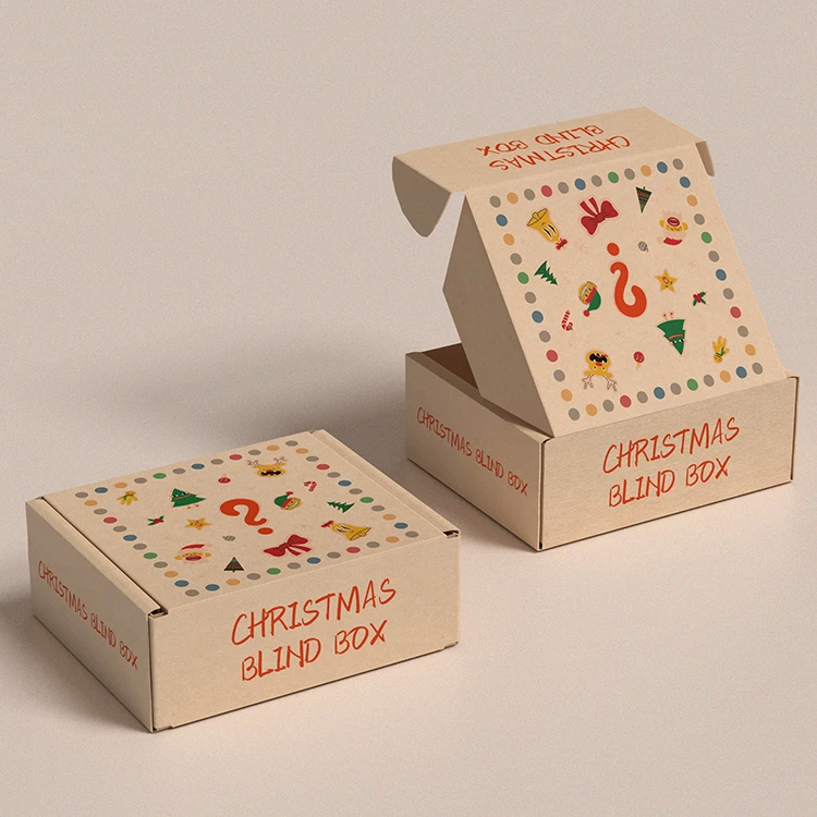 Customized Cardboard Shipping Paperboard Eco-Friendly Brown Mailer Box Christmas Gift Box