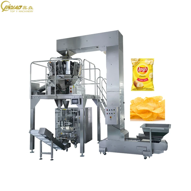 TOP Y Fully Automatic Multifunctional Vertical Rice Grain Nut Popcorn Potato Chips Nitrogen Packing Machine