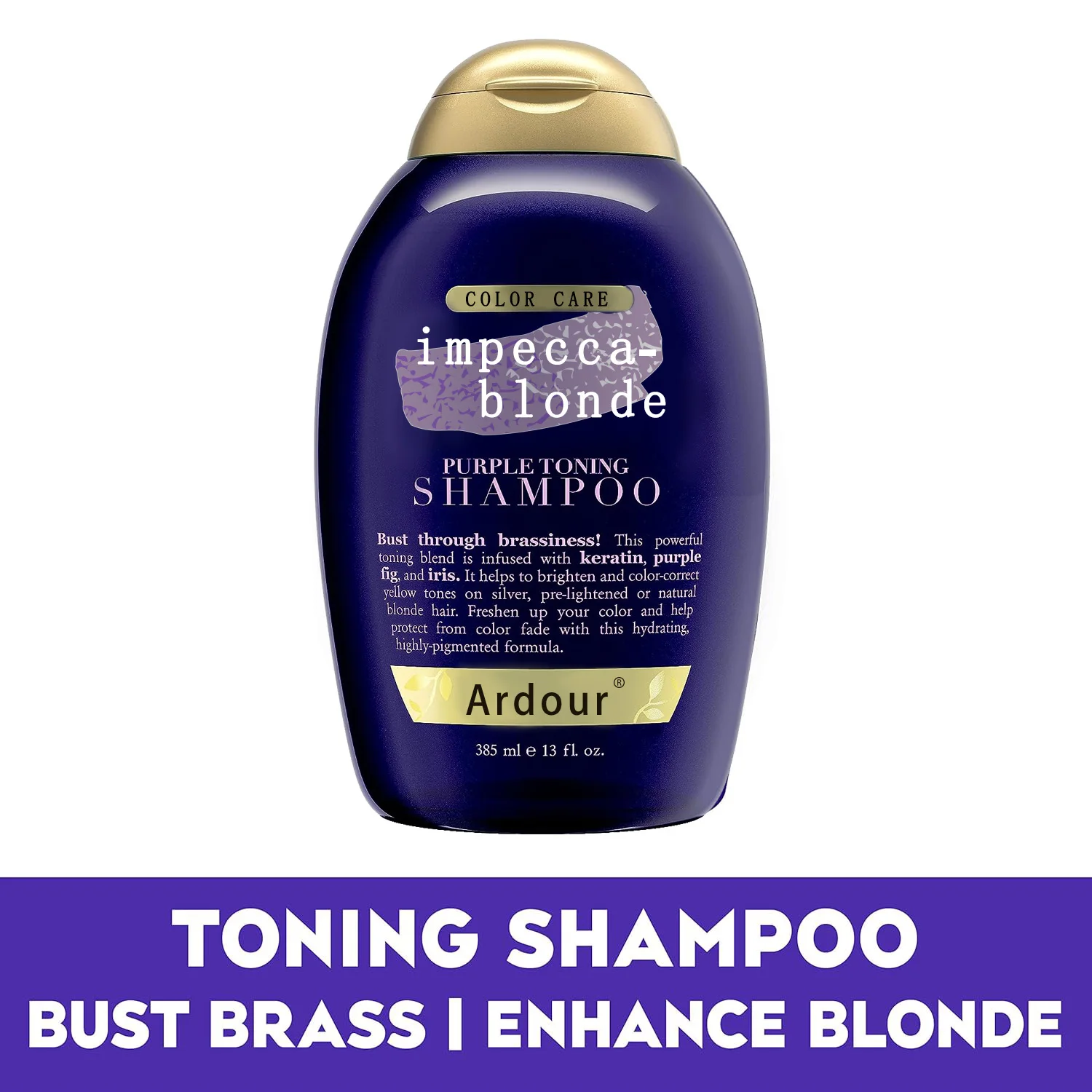 Impecca-Blonde Purple Toning Shampoo, 13 fl oz No Yellow shampoo