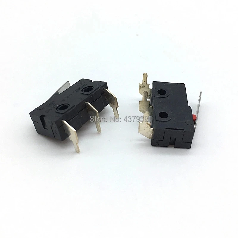 Limited Switch 3 Pin Right Angle NO NC 5A 250VAC Micro Switch KW12 With Lever 16MM