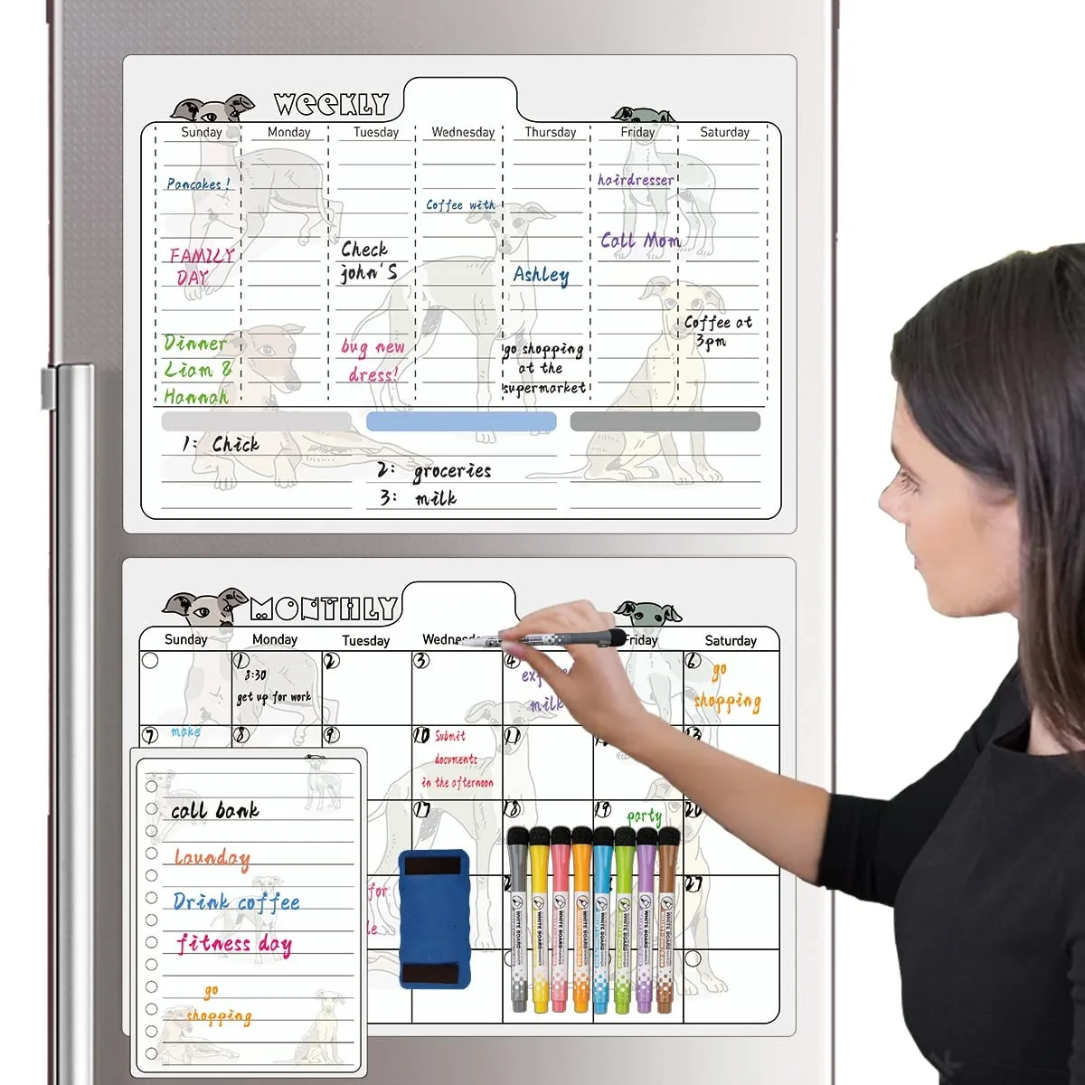 Custom Weekly Planner Sticker Newest Dry Erase Magnetic Calendar Magnetic Sheet Whiteboard Planner Magnet Whiteboard For Fridge