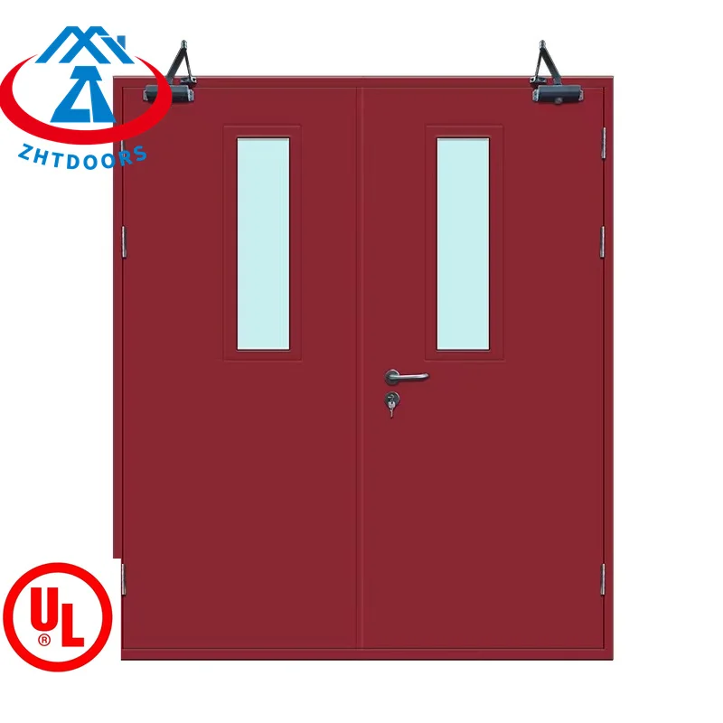 ZHTDOORS Rich industry experience 60 min ulul certified steel fire safe 2 rated double steel door price