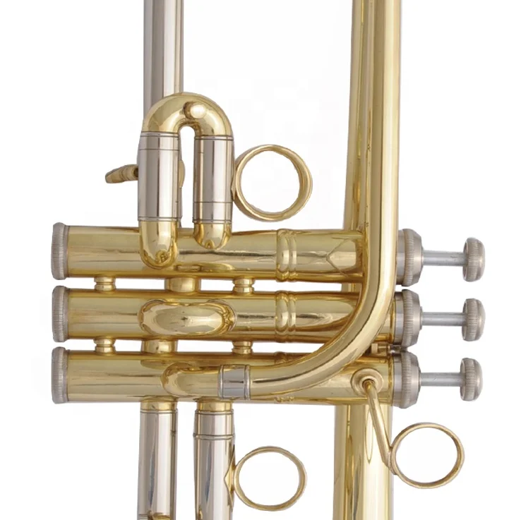 High grade Bb key yellow brass body gold lacqueredTrumpet