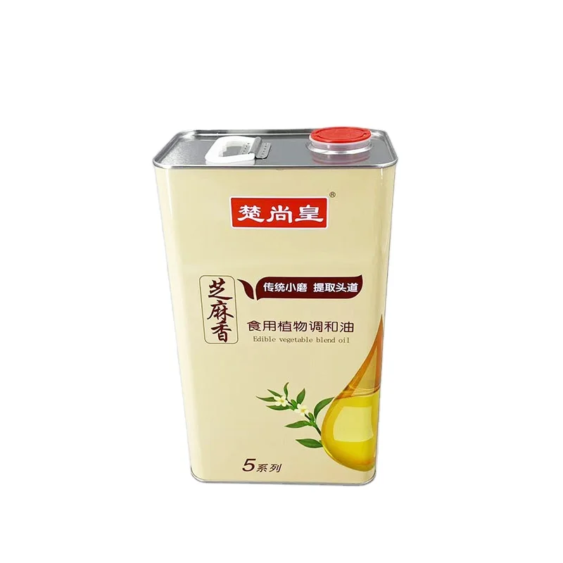 custom Empty Tinplate can Metal Container 5Litre Virgin Edible Oil Tin Can Food Grade oil Packaging tin for olive oil