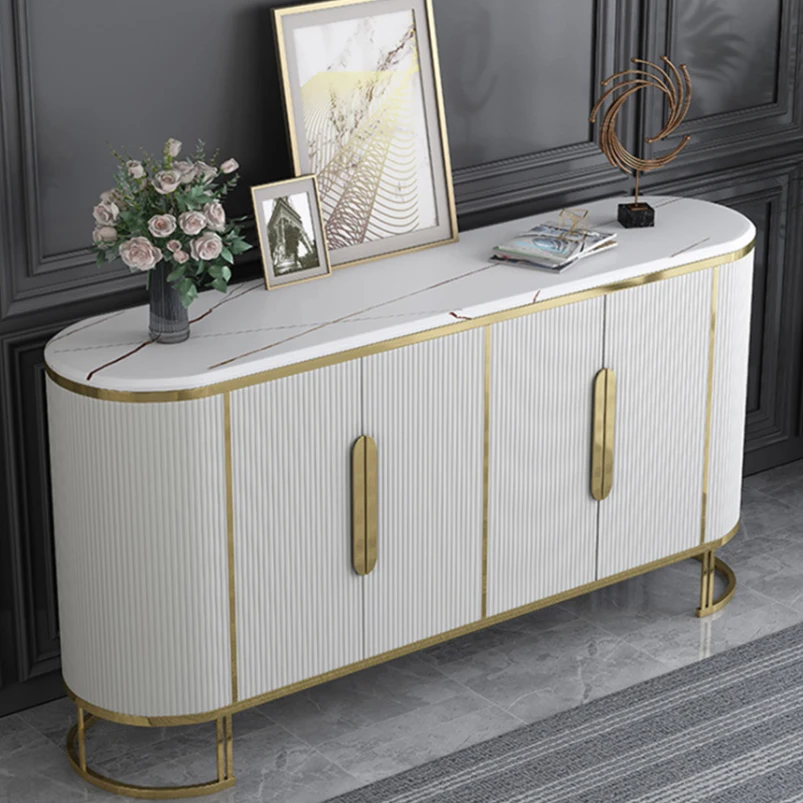 Многоцветный модный новый продукт во французском стиле шкаф для хранения ТВ мраморная поверхность из нержавеющей стали деревянный стол для гостиной