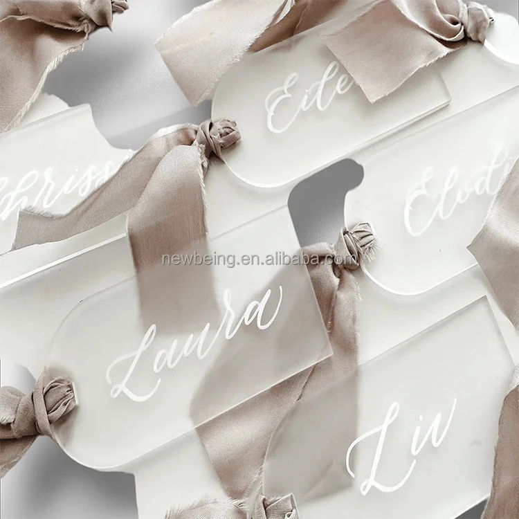 Frosted Acrylic Wedding Place Card | Arch Name Tag Blank Plate | DIY Seating Chart Sign