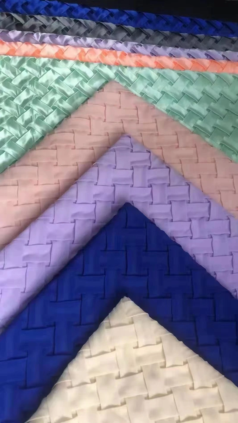 High quality popular Crepe fold pleated cross satin chiffon summer women dress fabric